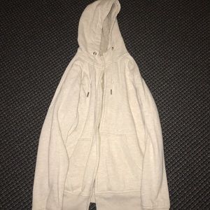sherpa lined cream hoodie